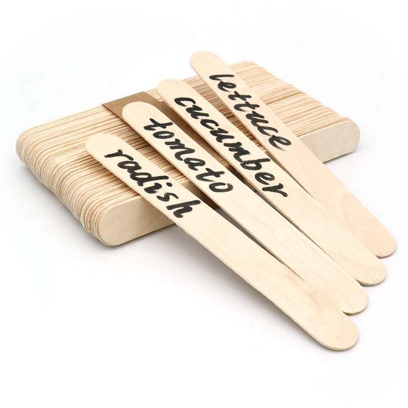 KINGLAKE 6" Wood Garden Plant Labels,150 Pcs Garden Plant Tags,Wood Sticks - Image 1